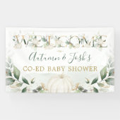 Green Pumpkin Fall Coed Baby Dusche Willkommen Banner (Horizontal)