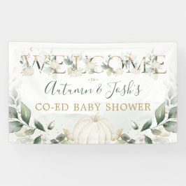 Green Pumpkin Fall Coed Baby Dusche Willkommen Banner