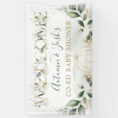 Green Pumpkin Fall Coed Baby Dusche Willkommen Banner (Vertikal)