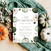 Green Pumpkin fall Gender Neutral Baby Dusche Einladung