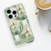 Green Pumpkin Fall Wasserfarbe Checked Custom Case-Mate iPhone Hülle