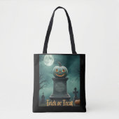 Green Pumpkin Trick oder Treat Halloween Bag Tasche (Vorderseite)
