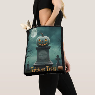 Green Pumpkin Trick oder Treat Halloween Bag Tasche
