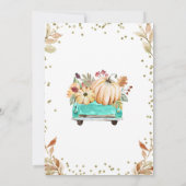 Green Pumpkin Truck Baby Shower Einladung (Rückseite)