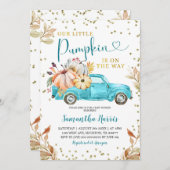 Green Pumpkin Truck Baby Shower Einladung (Vorne/Hinten)