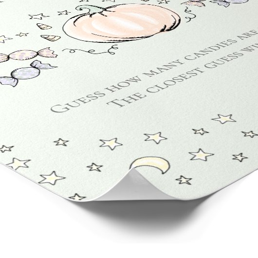 Green Pumpkin Wie viele Candies Baby Duschgame Poster (Ecke)