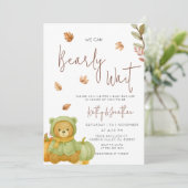 Green Pumpkin Wir können frühes Abwarten Baby-Dusc Einladung (Stehend Vorderseite)