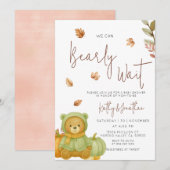 Green Pumpkin Wir können frühes Abwarten Baby-Dusc Einladung (Vorne/Hinten)