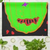 Green Pumpkin Zombie Halloween Küchentücher (Gefaltet)