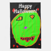 Green Pumpkin Zombie Halloween Küchentücher (Vertikal)