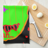 Green Pumpkin Zombie Run Halloween Küchentücher (Viertel Falte)