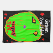 Green Pumpkin Zombie Run Halloween Küchentücher (Horizontal)