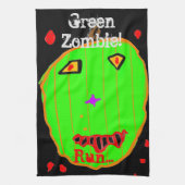 Green Pumpkin Zombie Run Halloween Küchentücher (Vertikal)