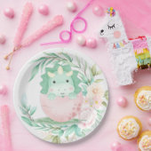 Green Punk Niedlich Dinosaur Peony Baby Dusche Pappteller (Party)