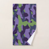 Green Purple and Blue Camo abstract Badhandtuch Set (Handtuch)
