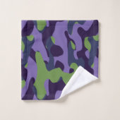 Green Purple and Blue Camo abstract Badhandtuch Set (Waschlappen)