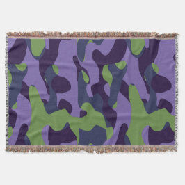 Green Purple and Blue Camo abstract Decke