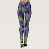 Green Purple and Blue Camo abstract Leggings (Rückseite)