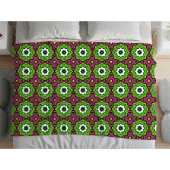 Green purple and white geometric pattern Towel Fleecedecke