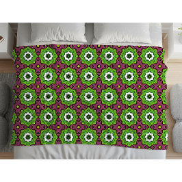 Green purple and white geometric pattern Towel Fleecedecke