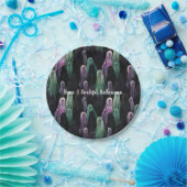 Green Purple Black Ghosts Bootiful Halloween Pappteller (Party)