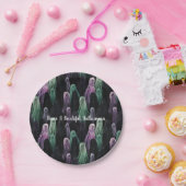 Green Purple Black Ghosts Bootiful Halloween Pappteller (Party)