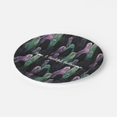 Green Purple Black Ghosts Bootiful Halloween Pappteller (Schrägansicht)
