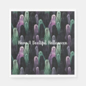 Green Purple Black Ghosts Bootiful Halloween Serviette (Vorderseite)
