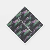 Green Purple Black Ghosts Bootiful Halloween Serviette (Ecke)