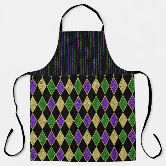 GREEN PURPLE GOLD MARDI GRAS PATTERNS SCHÜRZE (Vorderseite)