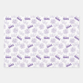 GREEN PURPLE YELLOW MARDI GRAS THEMES GESCHENKPAPIER SET (Vorderseite)