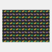GREEN PURPLE YELLOW MARDI GRAS THEMES GESCHENKPAPIER SET (Vorderseite)