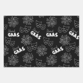 GREEN PURPLE YELLOW MARDI GRAS THEMES GESCHENKPAPIER SET (Vorderseite 3)