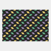 GREEN PURPLE YELLOW MARDI GRAS THEMES GESCHENKPAPIER SET (Vorderseite)
