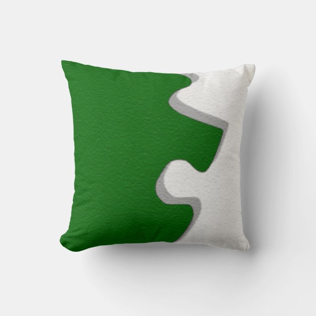 Green Puzzle Piece Pillows Kissen (Vorderseite)