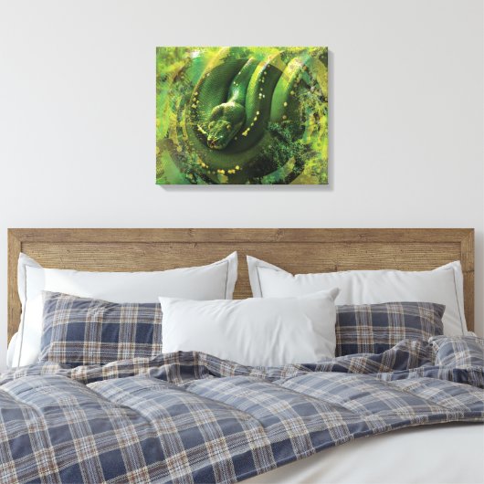 Green Python Boa Constrictor Leinwanddruck (Insitu (Schlafzimmer))