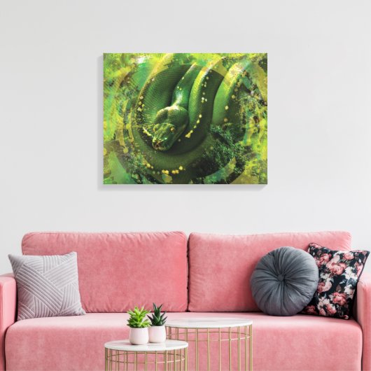 Green Python Boa Constrictor Leinwanddruck (Insitu (Wohnzimmer))