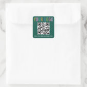 Green QR-Code-Aufkleber für benutzerdefinierte Fir Quadratischer Aufkleber (Tasche)