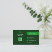 Green QR Code Business Cards 22 Pack mit 100 Visitenkarte (Stehend Vorderseite)