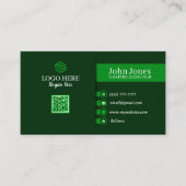 Green QR Code Business Cards 22 Pack mit 100 Visitenkarte (Vorderseite)