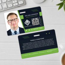 Green QR Code Foto ID Abzeichen | Unternehmensmita