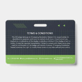 Green QR Code Foto ID Abzeichen | Unternehmensmita Ausweis (Rückseite)