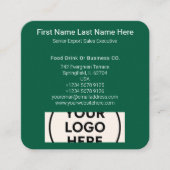 Green QR Code Logo Square Beruflich Modernes Öko Quadratische Visitenkarte (Vorderseite)