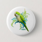 Green Quaker Parrot Button (Vorderseite)