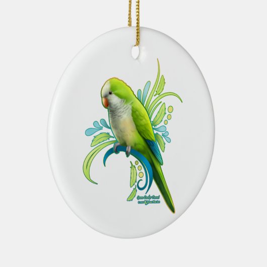 Green Quaker Parrot Keramik Ornament (Rechts)