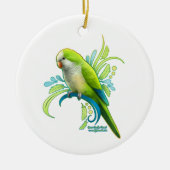 Green Quaker Parrot Keramik Ornament (Vorne)