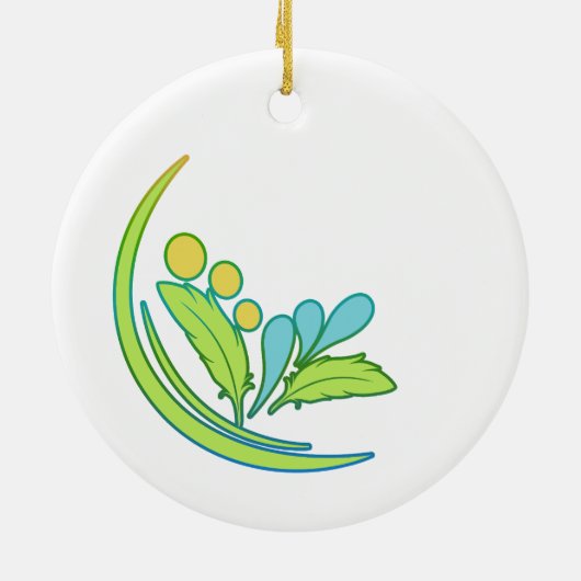 Green Quaker Parrot Keramik Ornament (Hinten)