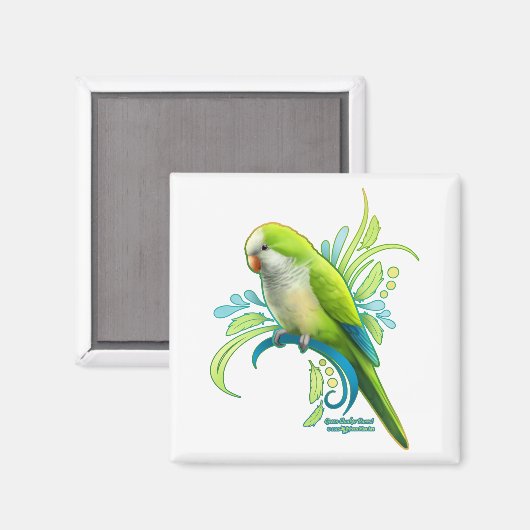 Green Quaker Parrot Magnet (Vorderseite/Rückseite)