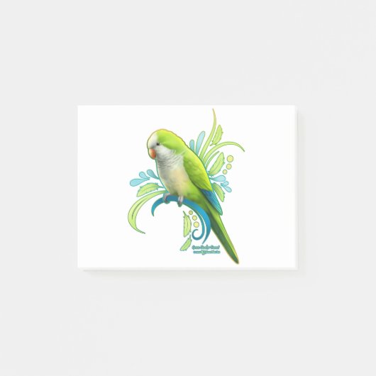 Green Quaker Parrot Post-it Klebezettel (Vorderseite)