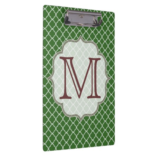 Green Quarterfolie Latti Monogram Clip Board Klemmbrett (Rechts)